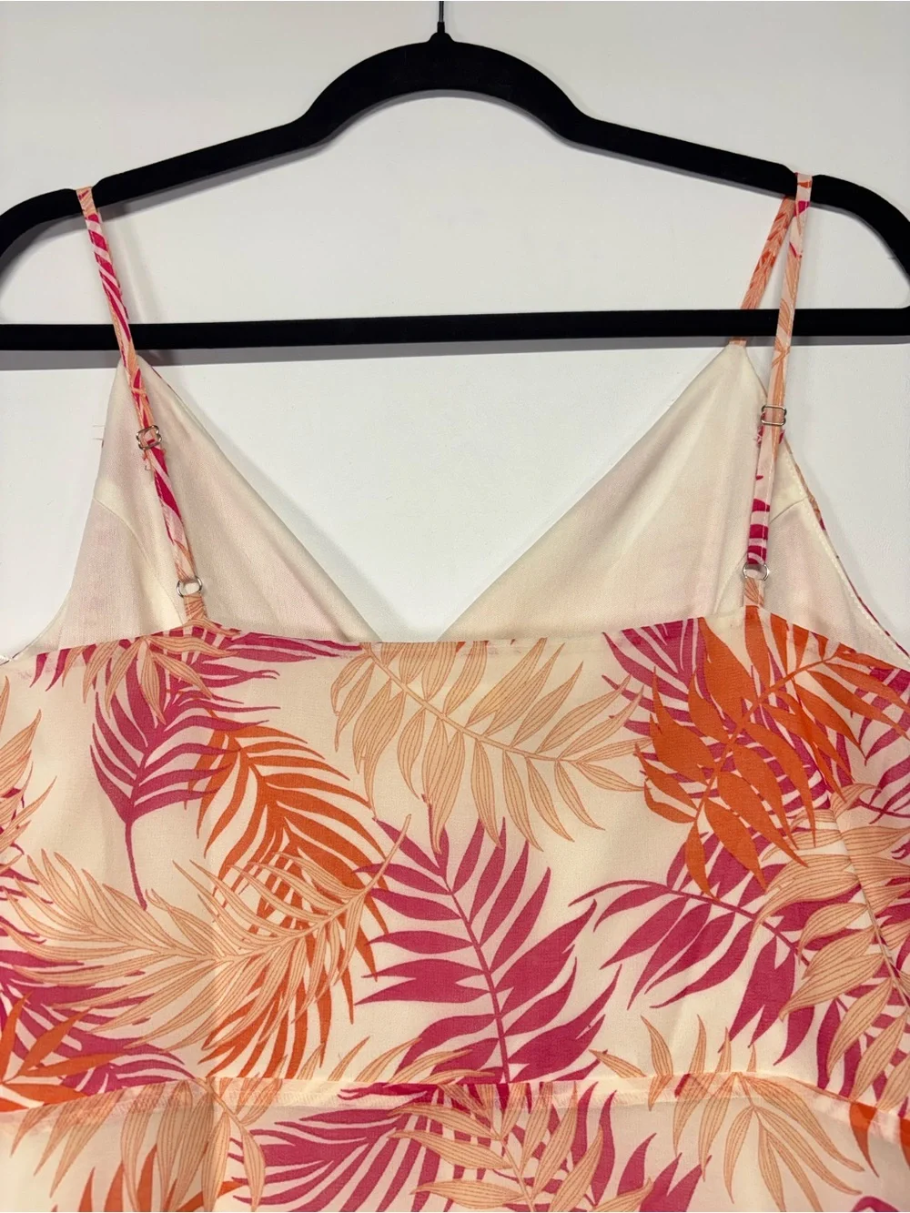 ✨Miami Palm Leaf Print Strappy Wrap Sundress Size L
